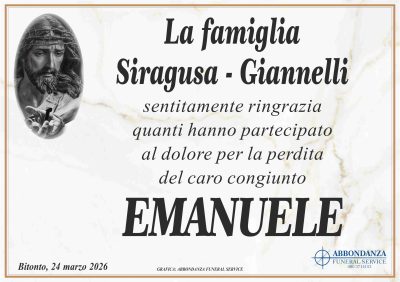 RINGRAZIAMENTO - LA FAMIGLIA siragusa