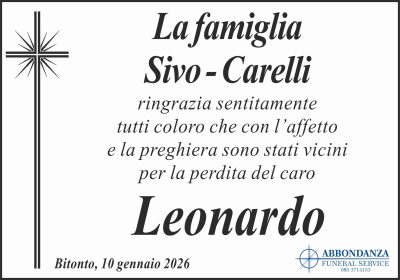 RINGRAZIAMENTO - Leonardo Sivo