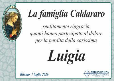 RINGRAZIAMENTO Luigi Caldararo