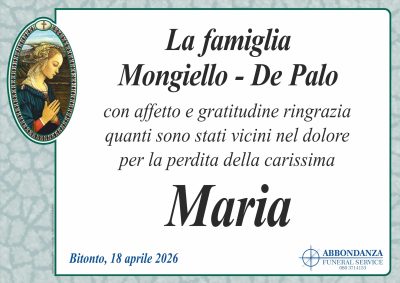 RINGRAZIAMENTO Maria Depalo