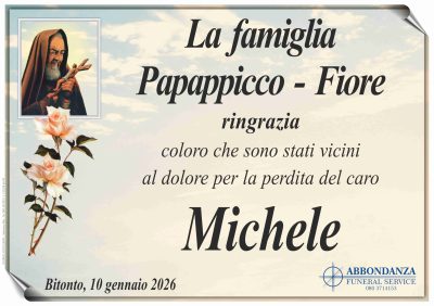 RINGRAZIAMENTO - Michele Papapicco