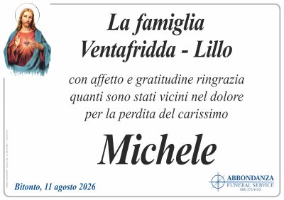 RINGRAZIAMENTO Michele Ventafridda