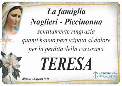 RINGRAZIAMENTO PICCINONNA
