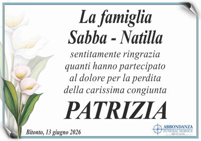 RINGRAZIAMENTO - Patrizia Natilla