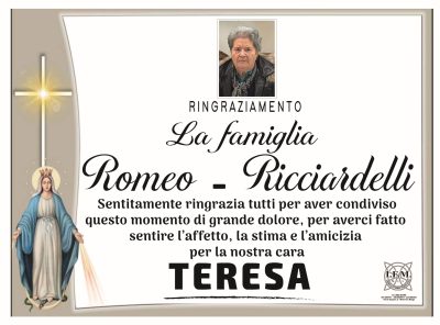 RINGRAZIAMENTO RICCIARDELLI