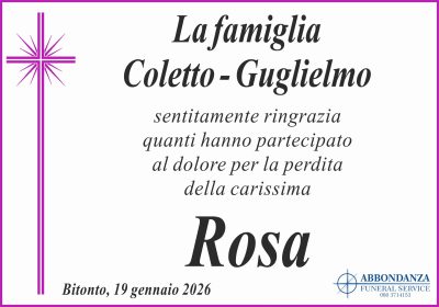 RINGRAZIAMENTO - Rosa Guy