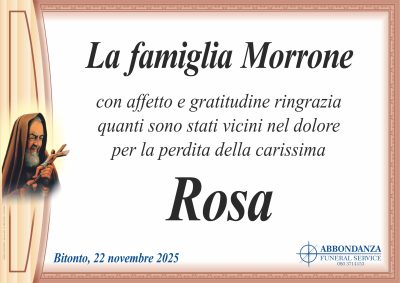 RINGRAZIAMENTO Rosa Morrone