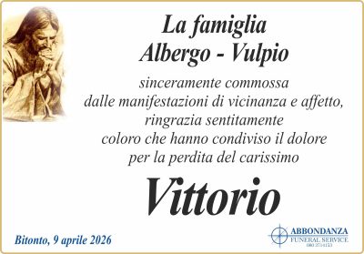 RINGRAZIAMENTO Vittorio Albergo