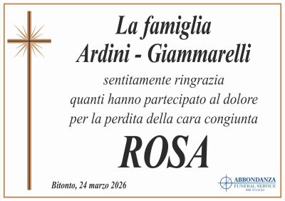 RINGRAZIAMENTO famiglia GIAMMARELLI