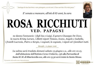 Ricchiuti Rosa - Spostamento dall'abitazione - Croce pesci