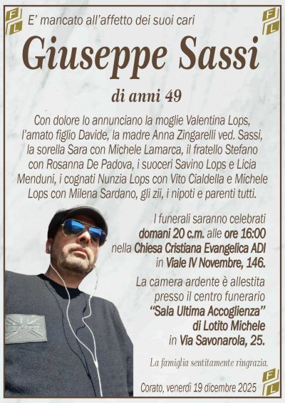 SASSI Giuseppe ANNUNCIO FL MARMO