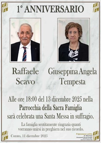 SCAVO Raffaele e TEMPESTA Giuseppina 1° anniversario FL NUOVO LOGO FL OK