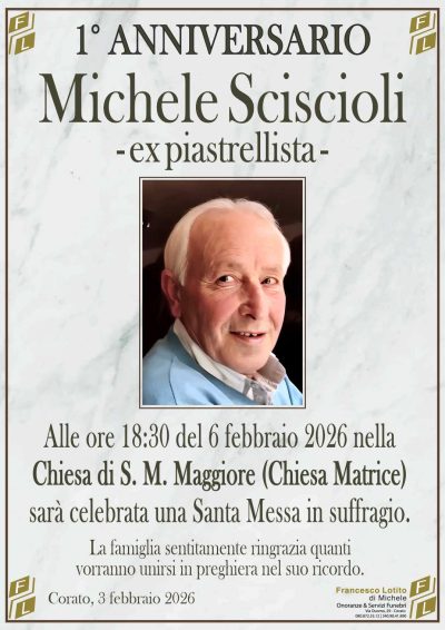 SCISCIOLI Michele 1° anniversario FL NUOVO LOGO FL OK
