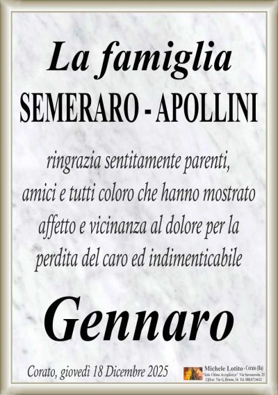 SEMERARO Gennaro RINGRAZIAMENTO ML MARMO OK CORNICI