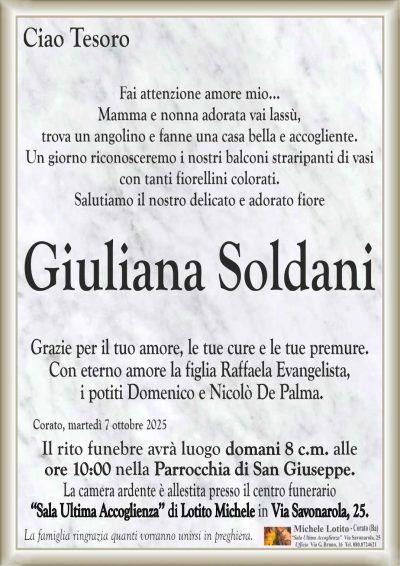 SOLDANI Giuliana ANNUNCIO ML CL MARMO