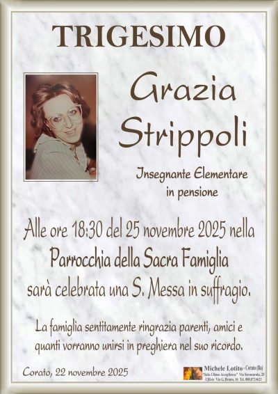 STRIPPOLI Grazia trigesimo ML NUOVO rifatto