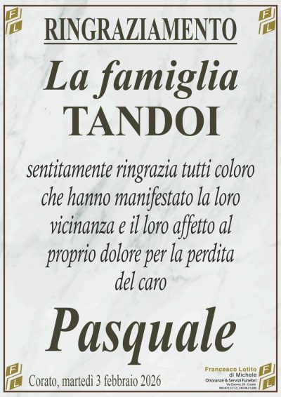 TANDOI Pasquale Ringraziamento FL MARMO LOGO OK
