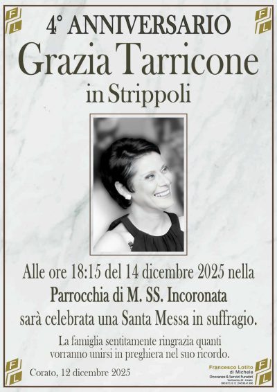 TARRICONE Grazia 4° anniversario FL NUOVO LOGO FL OK