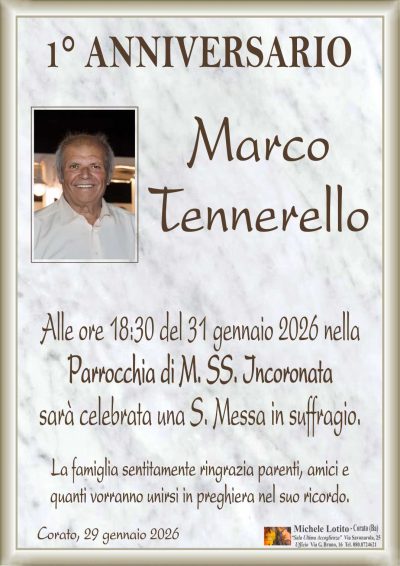 TENNERELLO Marco 1° anniversario ML MARMO