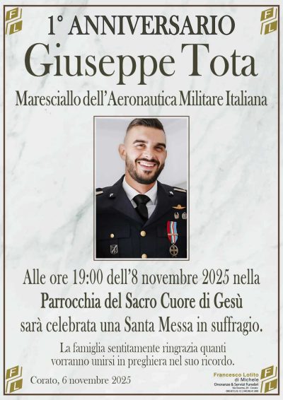 TOTA Giuseppe 1° anniversario FL NUOVO LOGO FL OK
