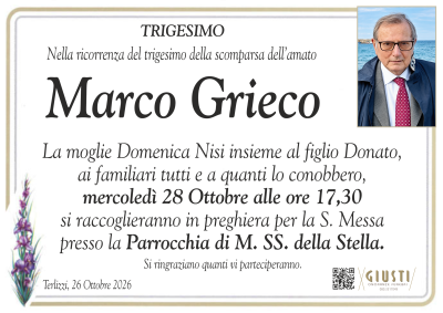 TRIGESIMO con photo a destra