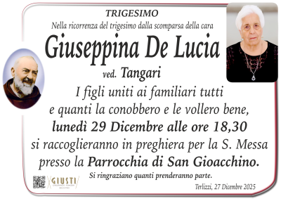 TRIGESIMO con photo a destra