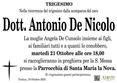 TRIGESIMO con photo a destra