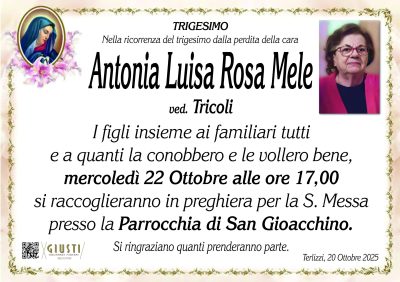 TRIGESIMO con photo a destra