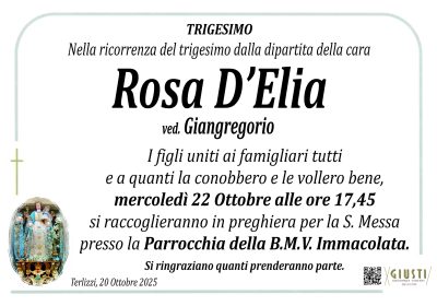 TRIGESIMO con photo a destra