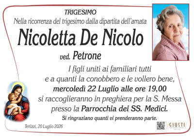 TRIGESIMO con photo a destra