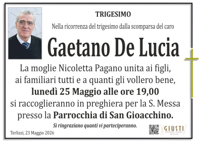 TRIGESIMO con photo a destra