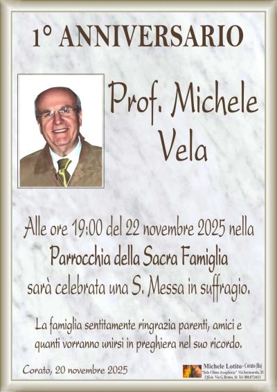VELA Michele 1° anniversario ML MARMO