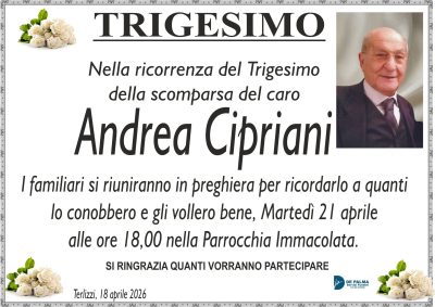 andrea cipriani trigesimo