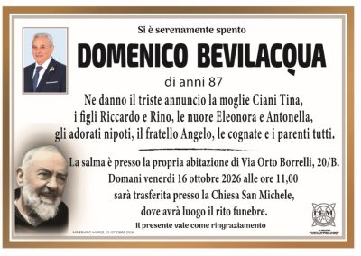 annucio lutto domenico bevilacqua