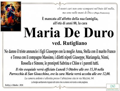 annuncio DE DURO MARIA