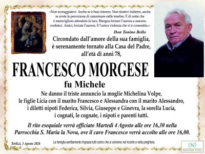 annuncio MOrgese Francesco