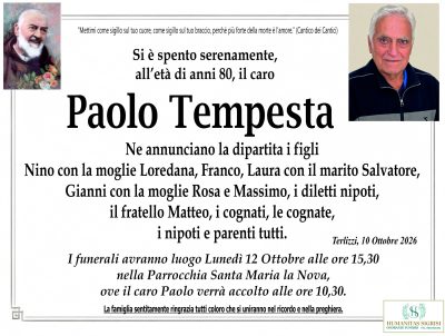 annuncio Tempesta Paolo