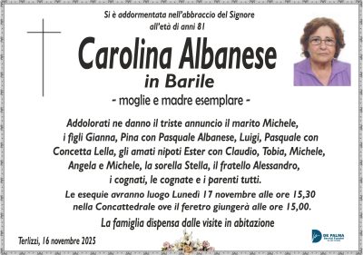 annuncio albanese carolina