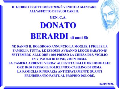 annuncio gen. berardi donato roma