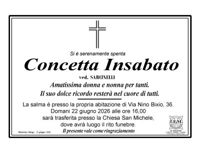annuncio lutto concetta insabato