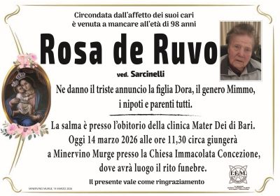annuncio lutto de ruvo