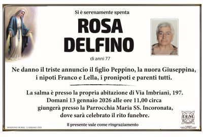 annuncio lutto delfino