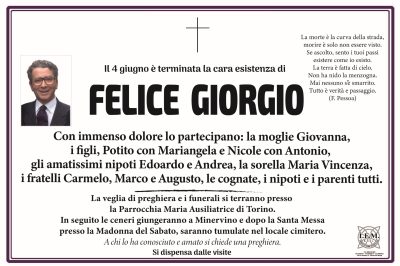 annuncio lutto felice giorgio