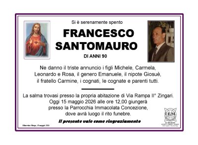 annuncio lutto francesco santomauro