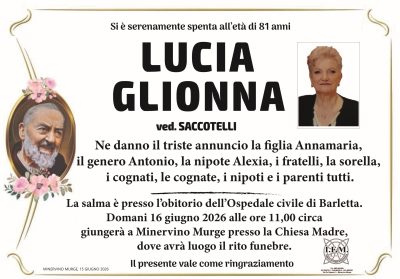 annuncio lutto lucia glionna
