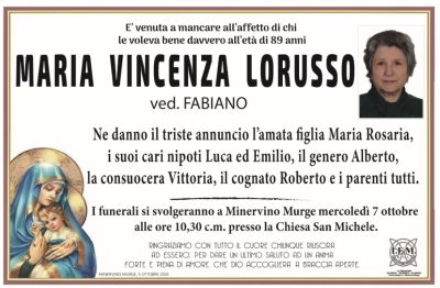 annuncio lutto maria vincenza lorusso