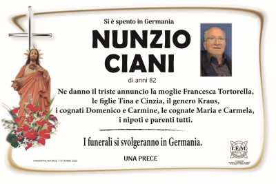 annuncio lutto nunzio ciani