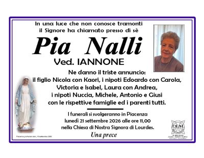 annuncio lutto pia nalli