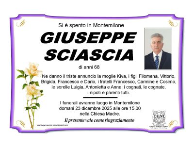 annuncio lutto sciascia giuseppe