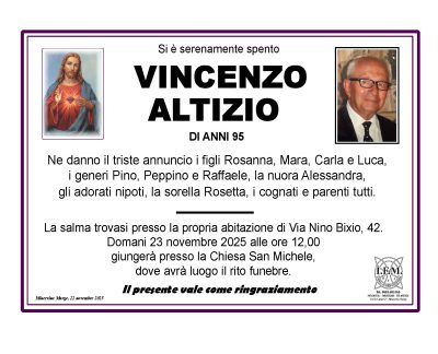 annuncio lutto vincenzo altizio